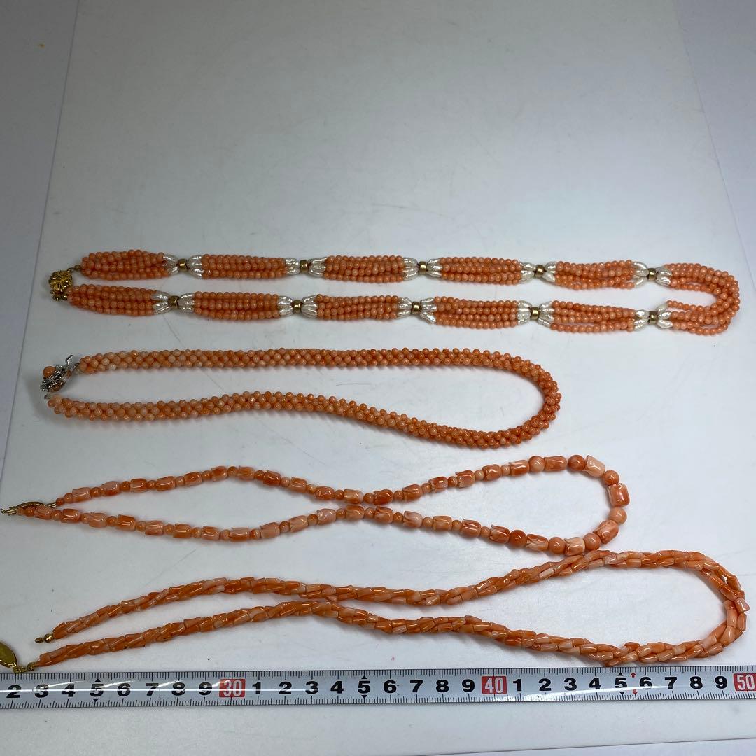 本桃色珊瑚ネックレス　148g トヒオ　東さ7-0216☆2F