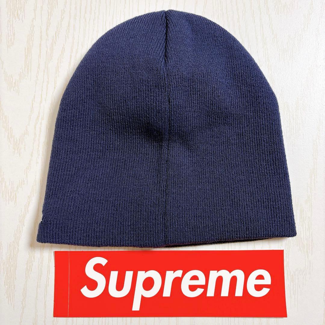 Supreme NEW ERA ニット帽　ビーニー　Sロゴ ネイビー　紺