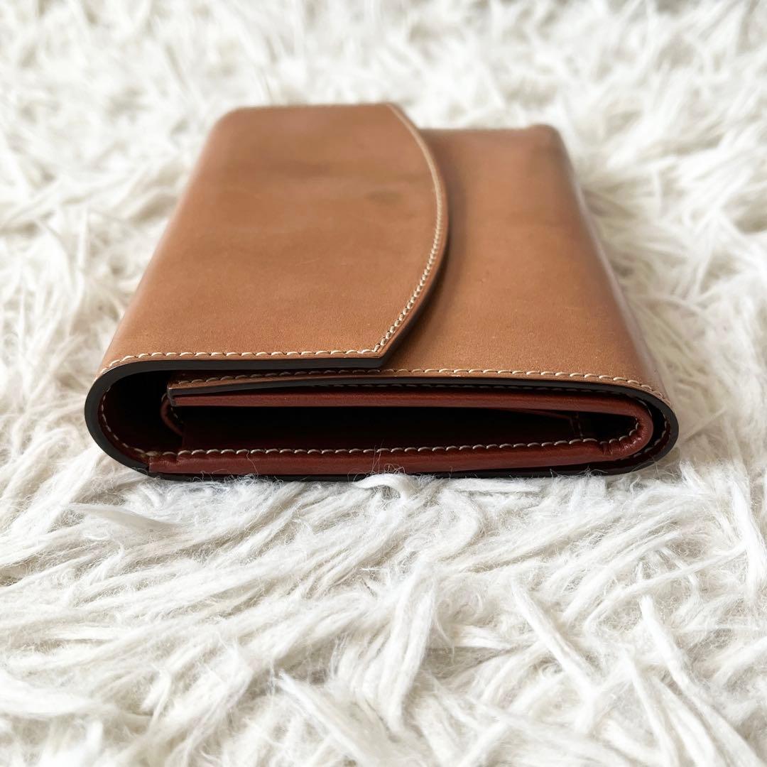 美品✨KTルイストン　三つ折り財布　シェルコードバン　シャンパン　馬革　キャメル