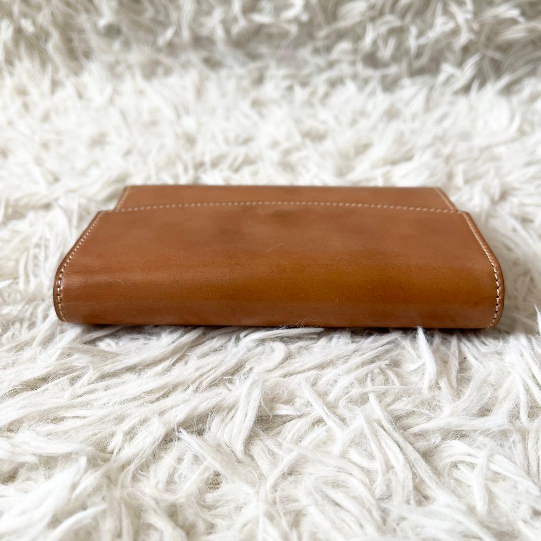 美品✨KTルイストン　三つ折り財布　シェルコードバン　シャンパン　馬革　キャメル