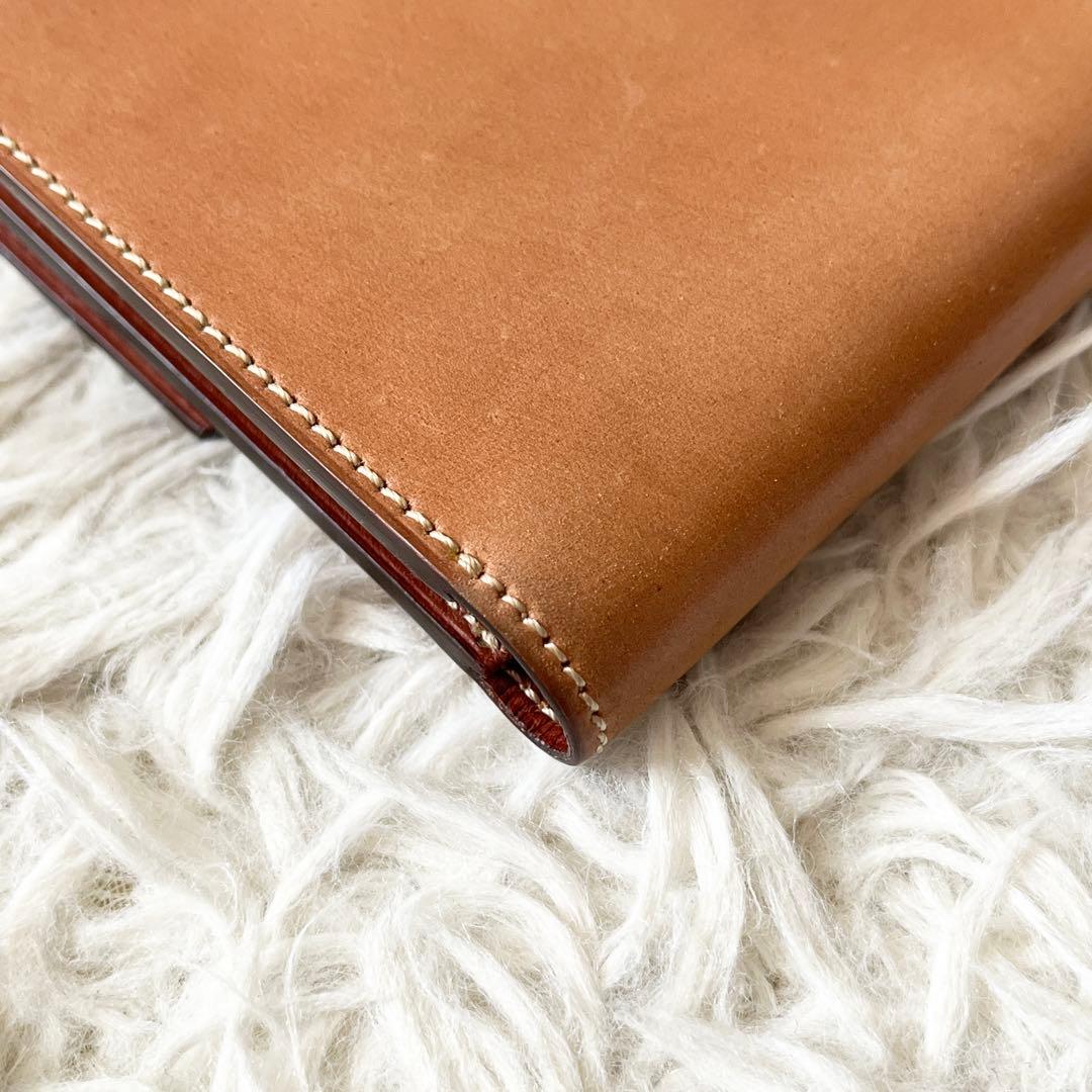 美品✨KTルイストン　三つ折り財布　シェルコードバン　シャンパン　馬革　キャメル