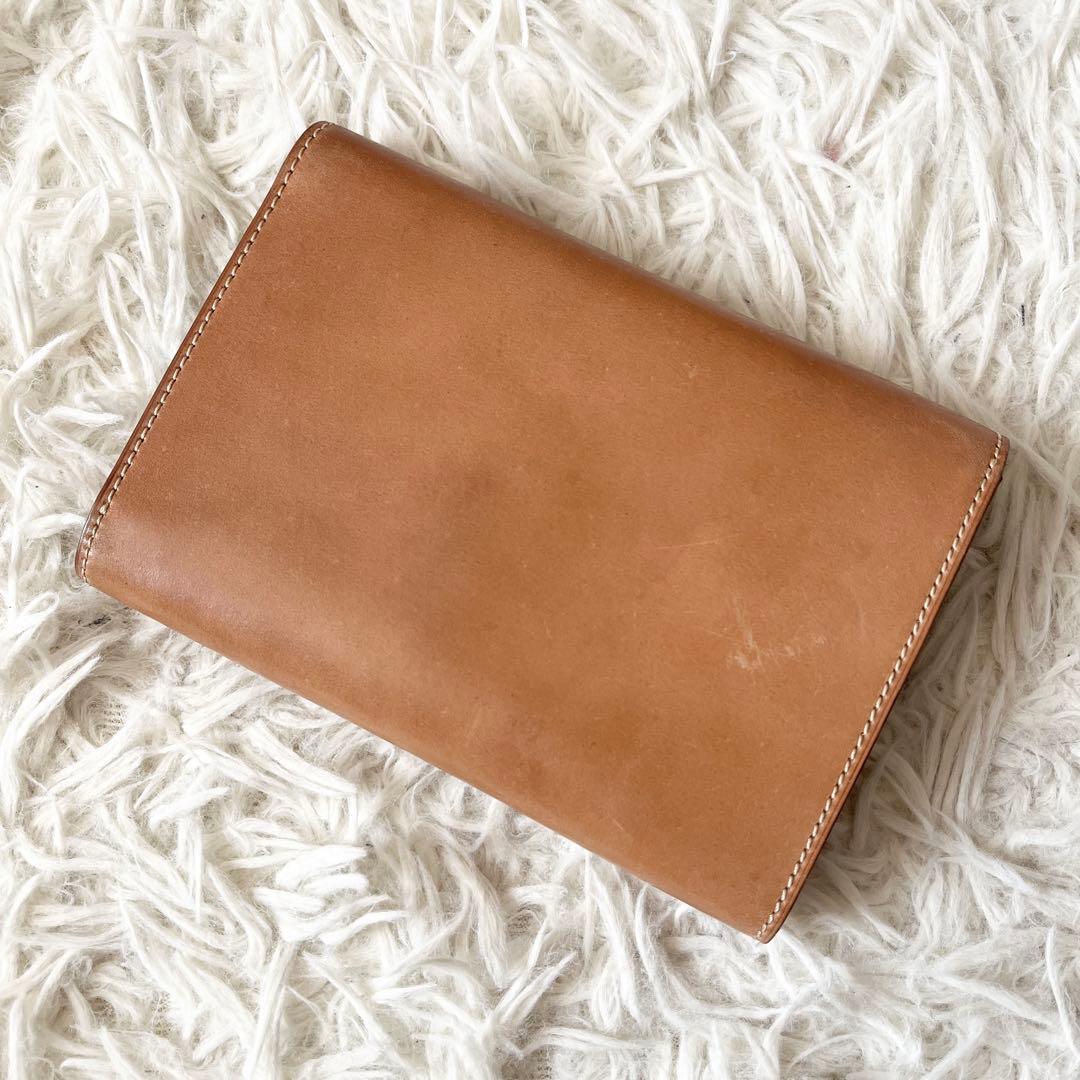 美品✨KTルイストン　三つ折り財布　シェルコードバン　シャンパン　馬革　キャメル