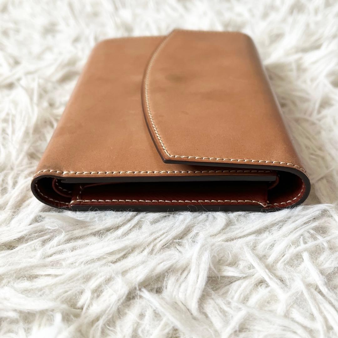 美品✨KTルイストン　三つ折り財布　シェルコードバン　シャンパン　馬革　キャメル
