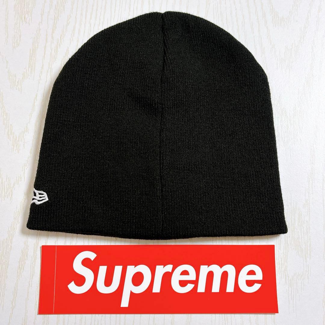専用　Supreme NEW ERA ニット帽　ビーニー　Sロゴ ブラック　黒