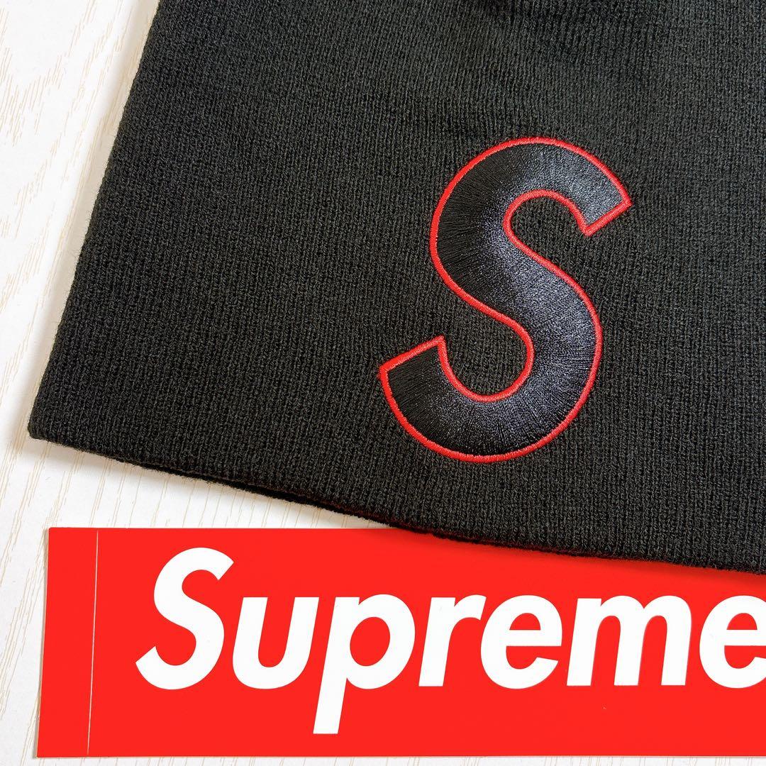 専用　Supreme NEW ERA ニット帽　ビーニー　Sロゴ ブラック　黒