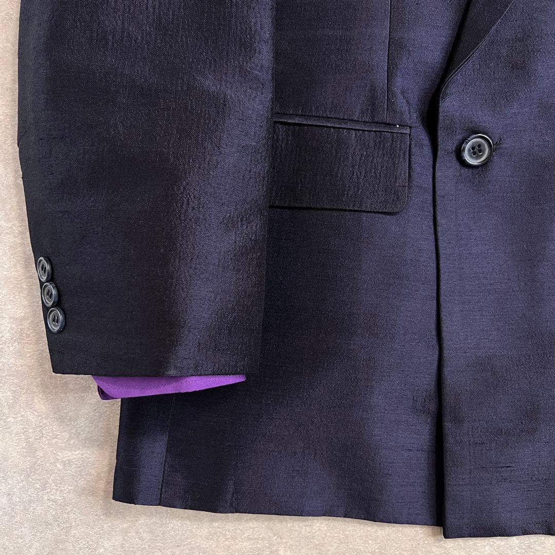 90s ヴィンテージ ダブルスーツ セットアップ 成人式 ネイビー×パープル