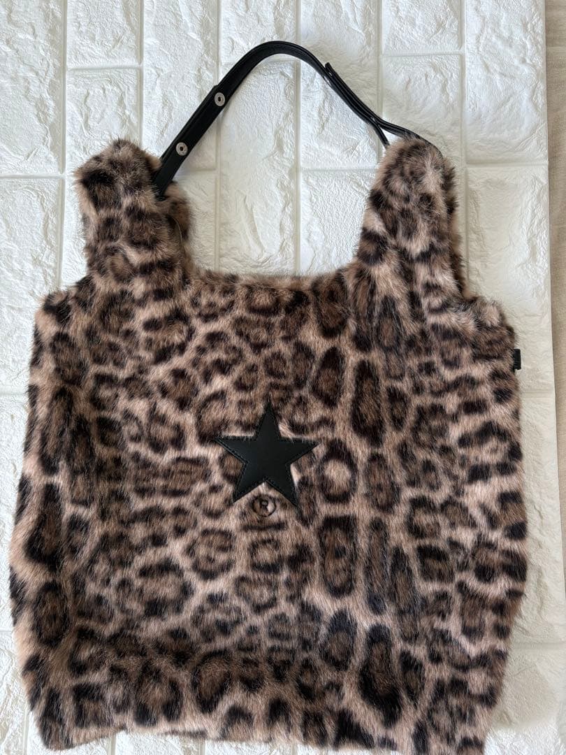 美品❗️ コンバース　2WAY レオパードエコファーバッグ