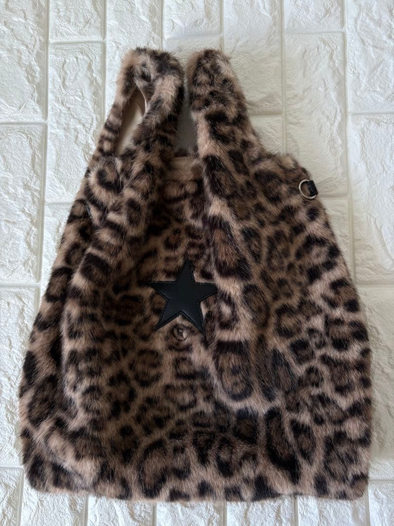 美品❗️ コンバース　2WAY レオパードエコファーバッグ