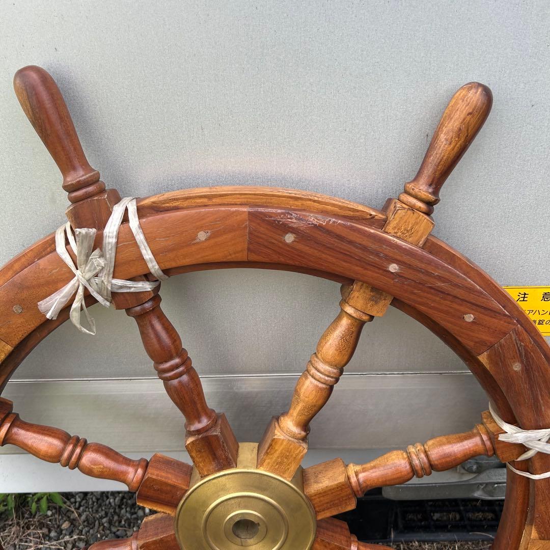 船　進行方向　操作　舵輪　だりん　操舵輪　そうだりん　木製 8本ハンドル