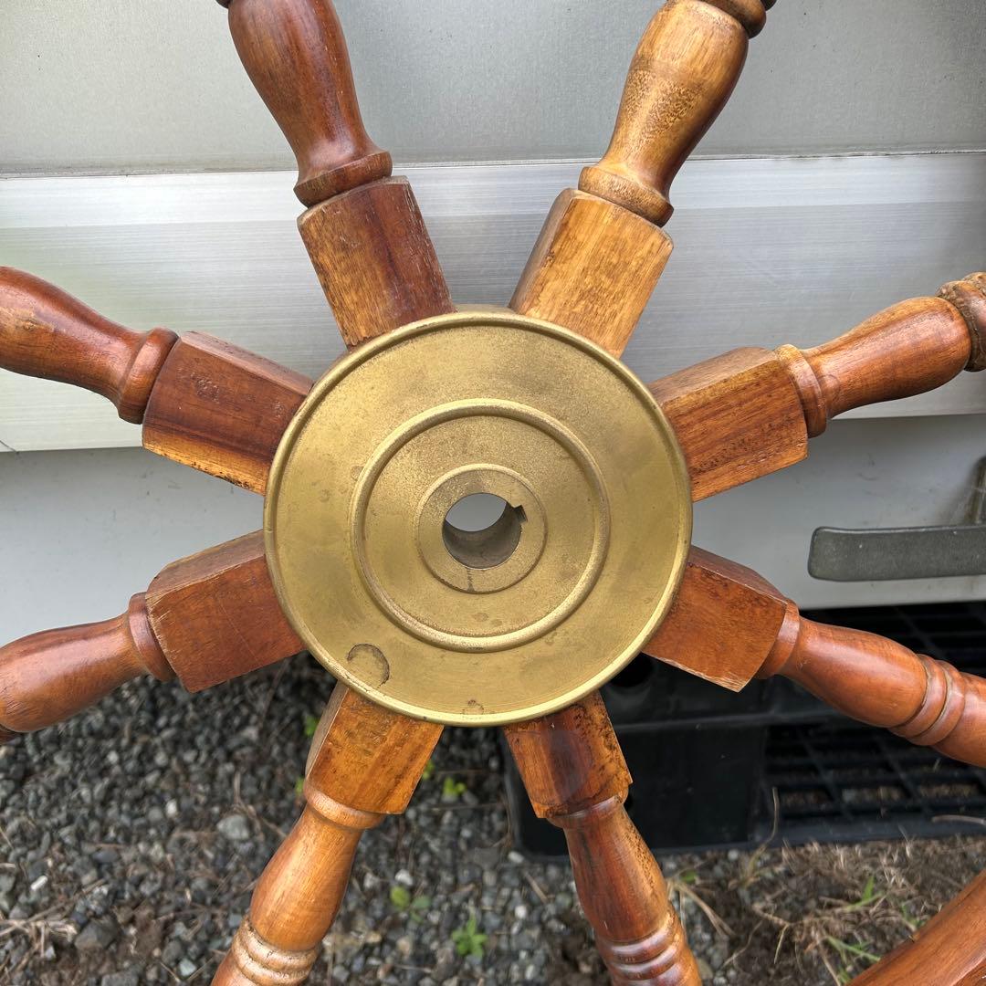 船　進行方向　操作　舵輪　だりん　操舵輪　そうだりん　木製 8本ハンドル