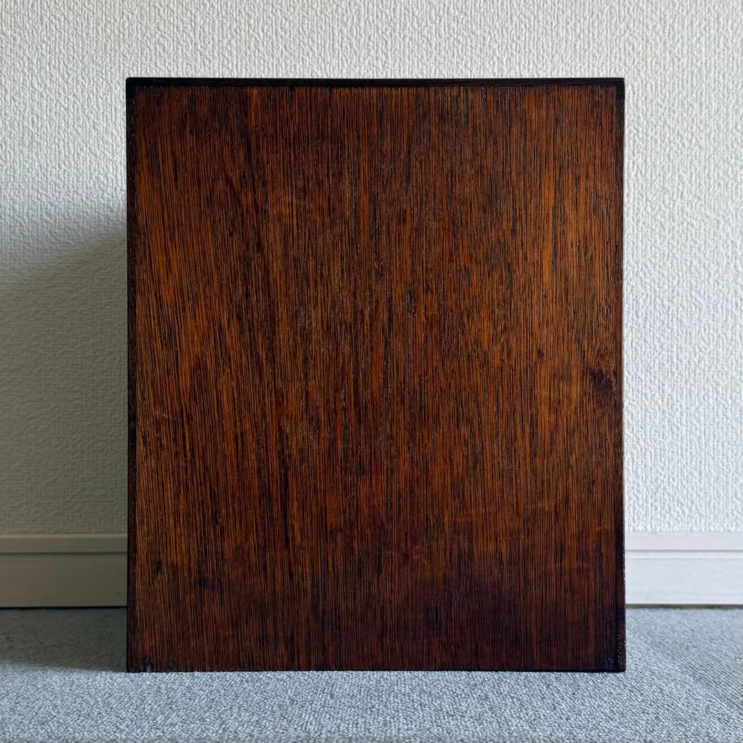 SNT1114 烏城彫 小箪笥 三段 彫刻 引き出し 作家印 時代物