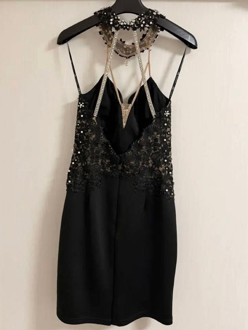 完売品 AngelR Mサイズ 刺繍 ホルターネック ミニドレス キャバドレス