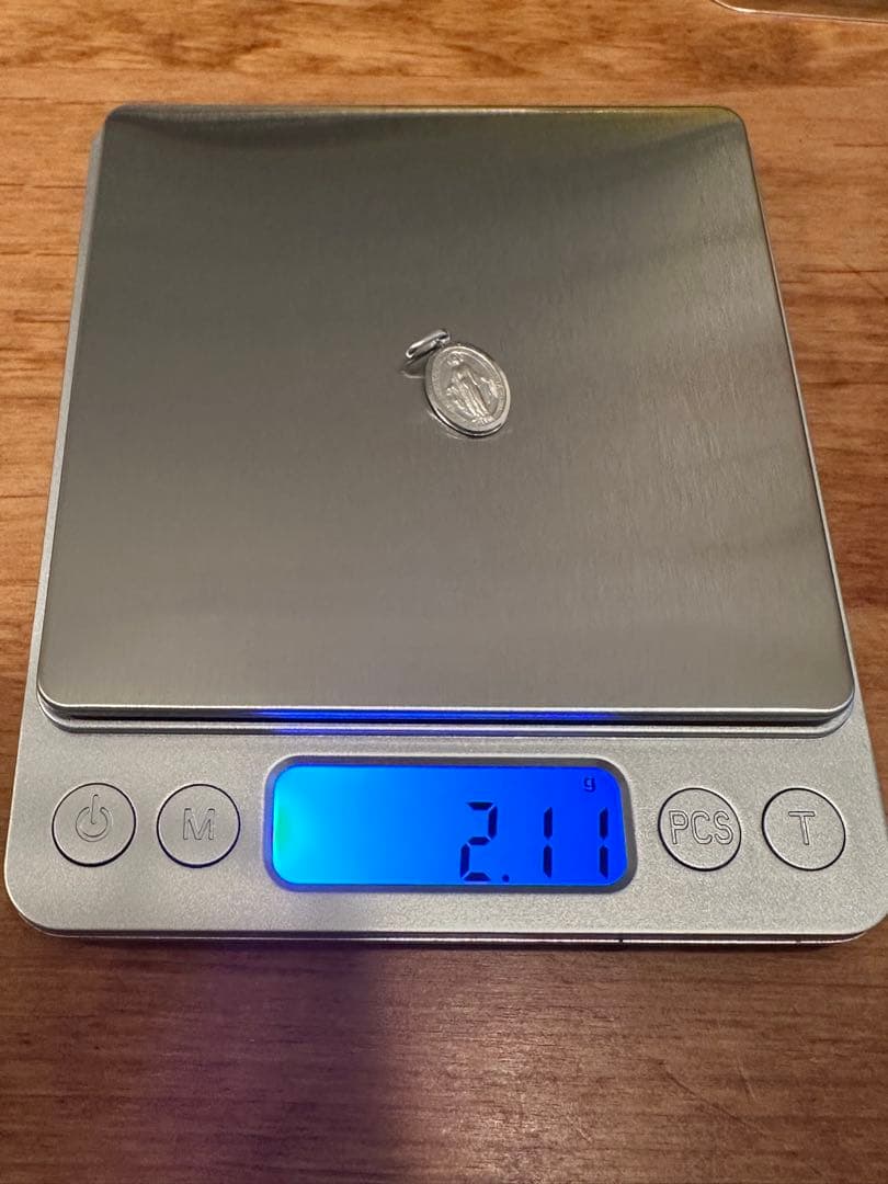 【美品】ウノアエレ 聖母マリアメダイ ボールチェーンネックレス 18金WG