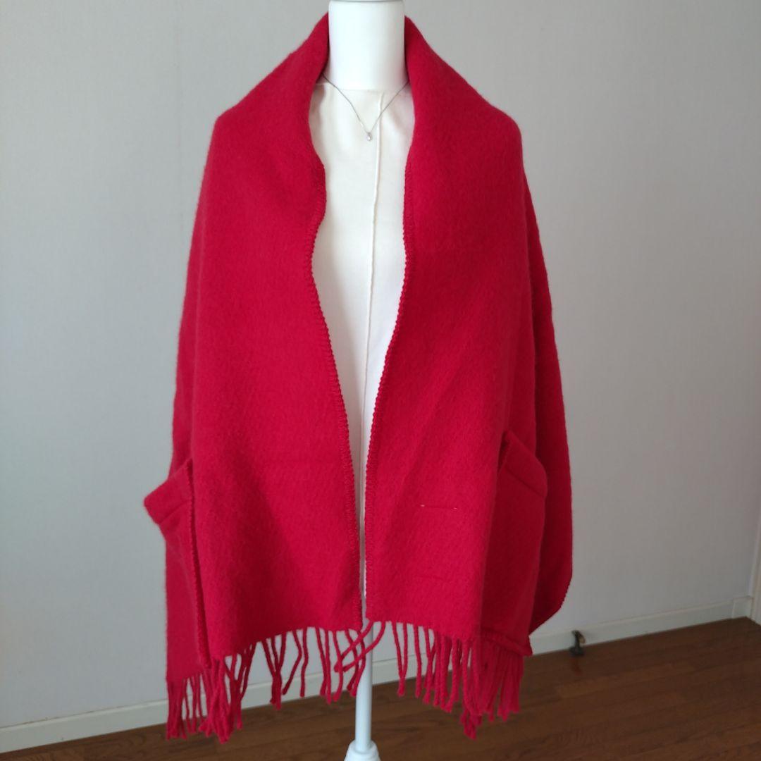 ラプアンカンクリ　LAPUAN KANKURIT ポケットショール 赤　Red