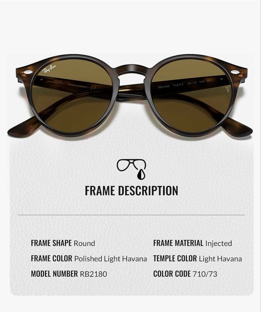 Ray-Ban RB2180-F 51口20 サングラス