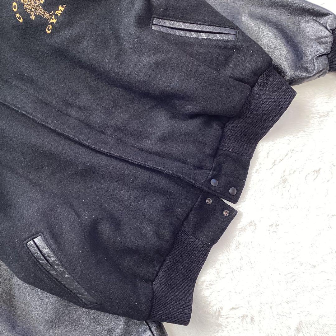 【希少】ゴールドジム スタジャン レザー切り替え USA製 XL 黒