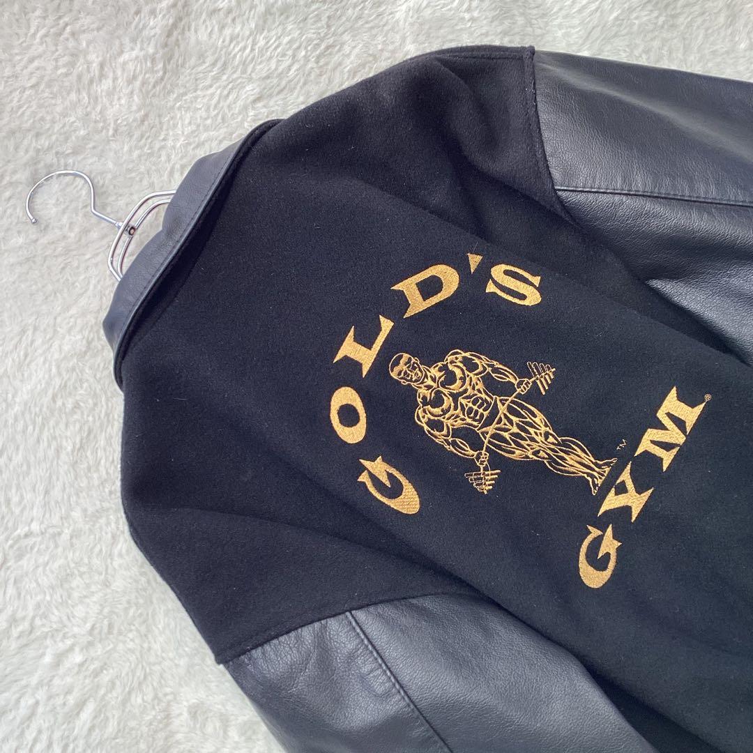 【希少】ゴールドジム スタジャン レザー切り替え USA製 XL 黒