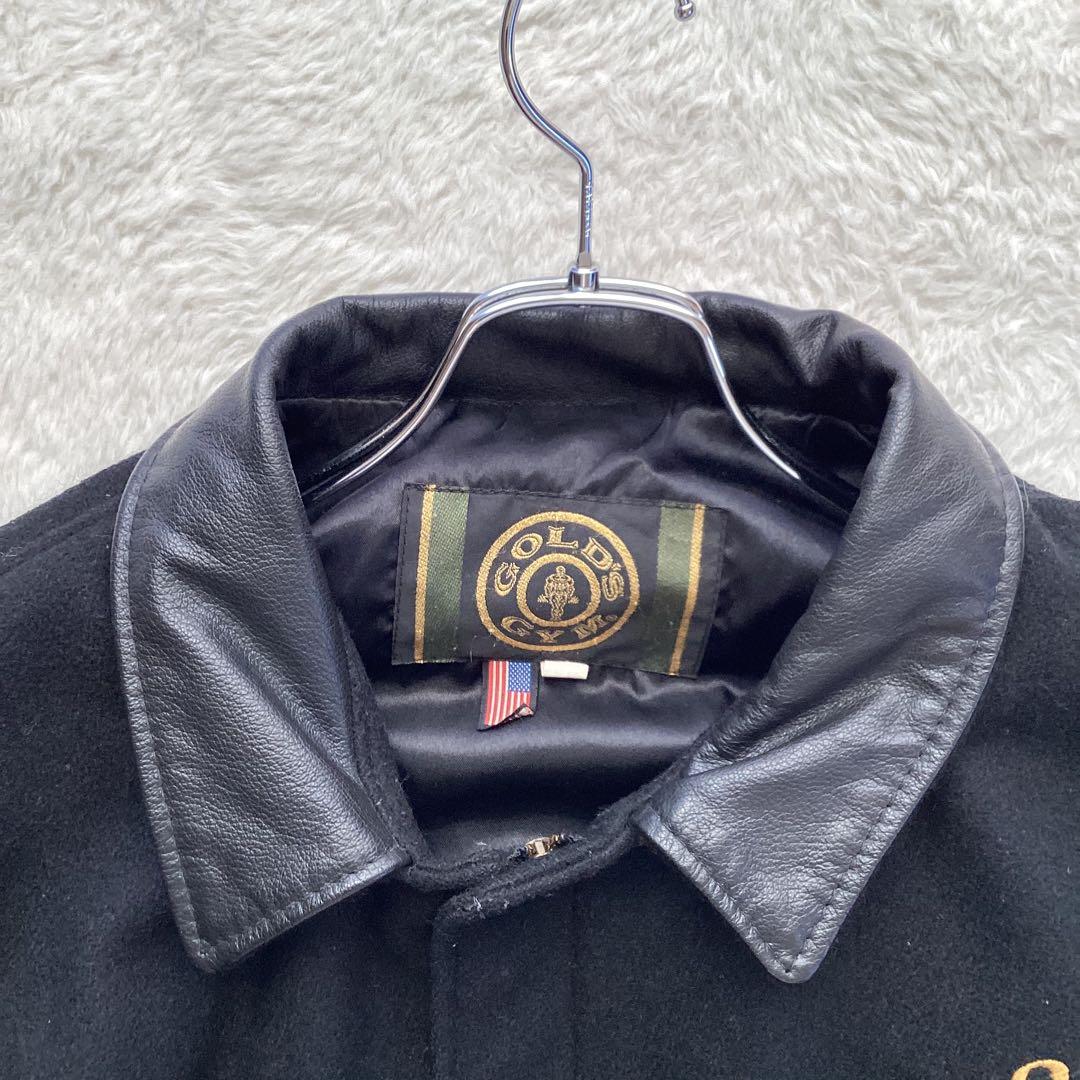 【希少】ゴールドジム スタジャン レザー切り替え USA製 XL 黒