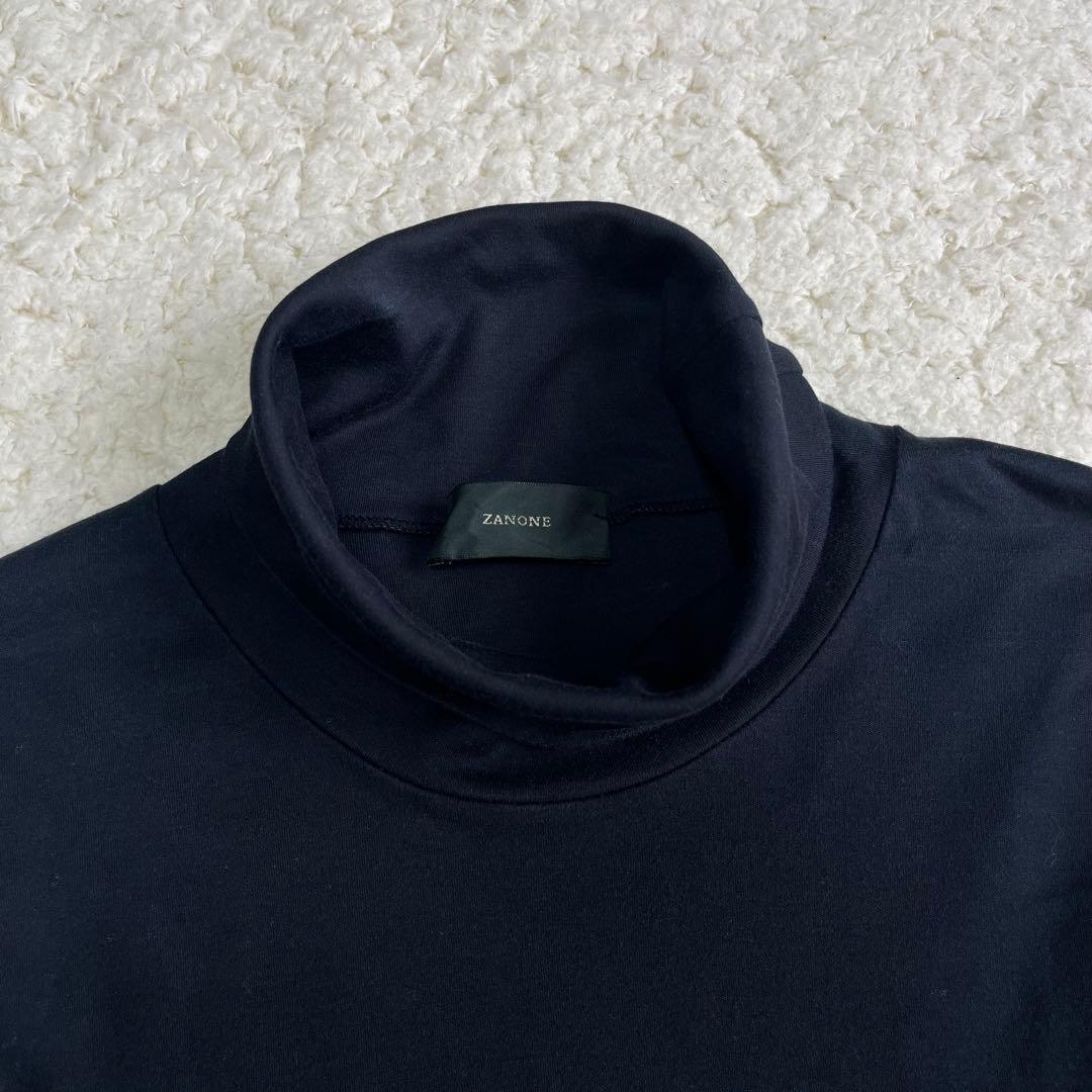 ZANONE イタリア製 タートルネックカットソー 50 ブラック
