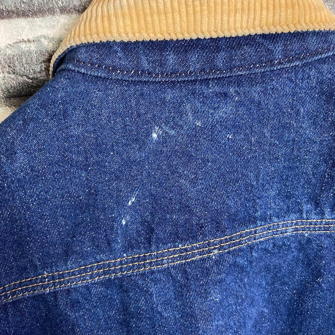 80s カーハート☆デニムジャケット 裏地チェック ゆるだぼ 星タグ ga1.