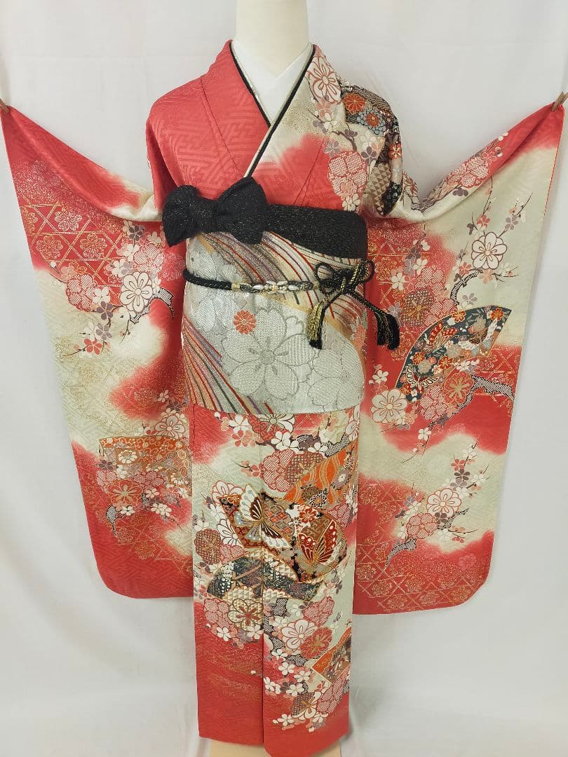 美品　正絹　京友禅　振袖3点セット