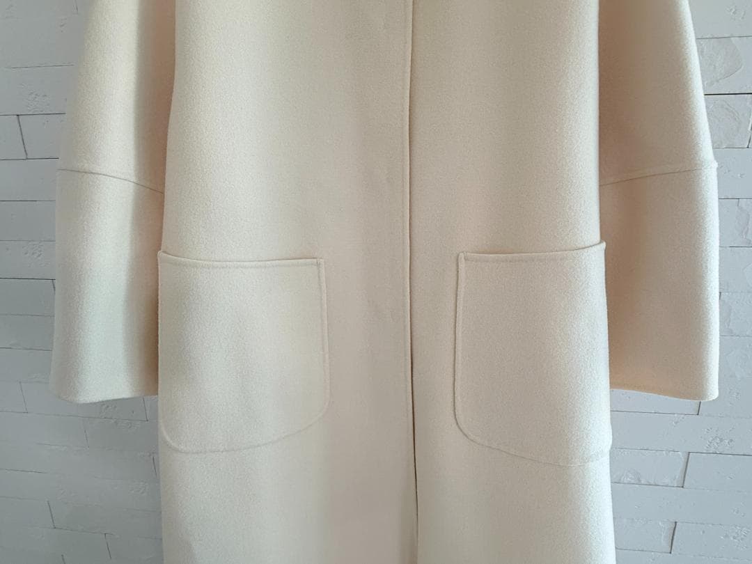 極美品★Drawer/ドゥロワーリバーノーカラコート36