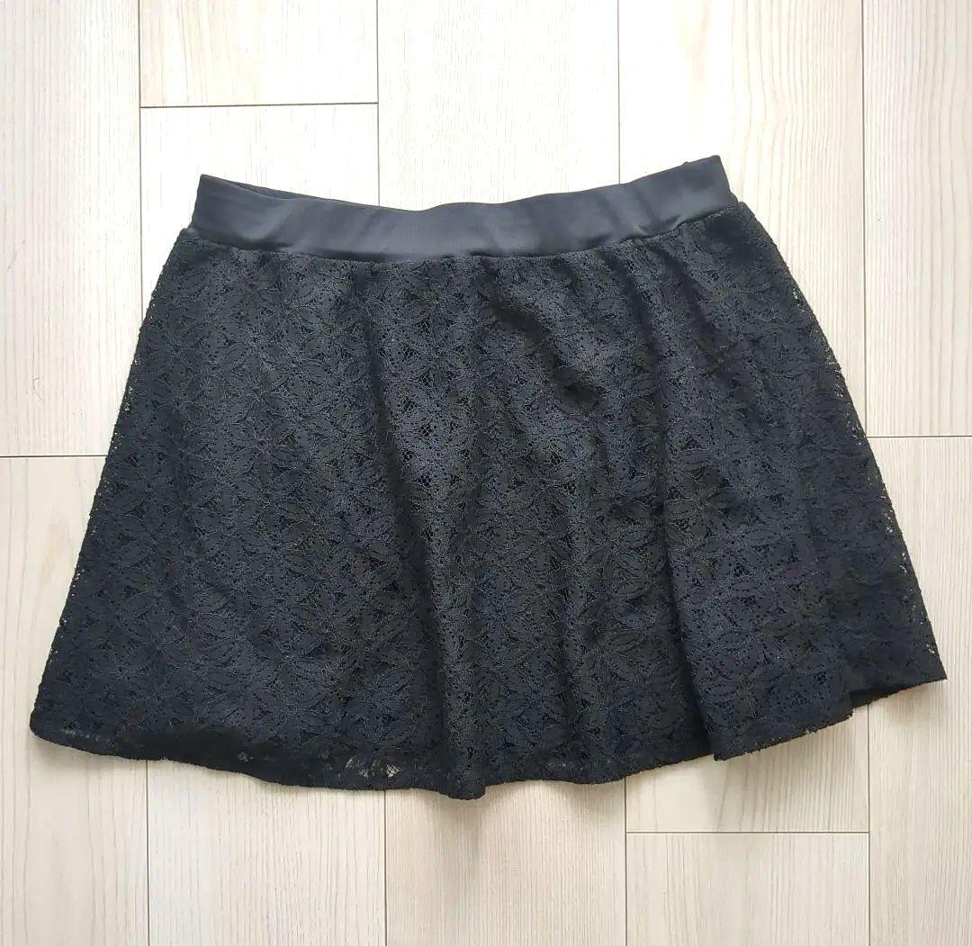 FILA ブラック レース フレアスコート✩レディース✩Mサイズ✩2024SS