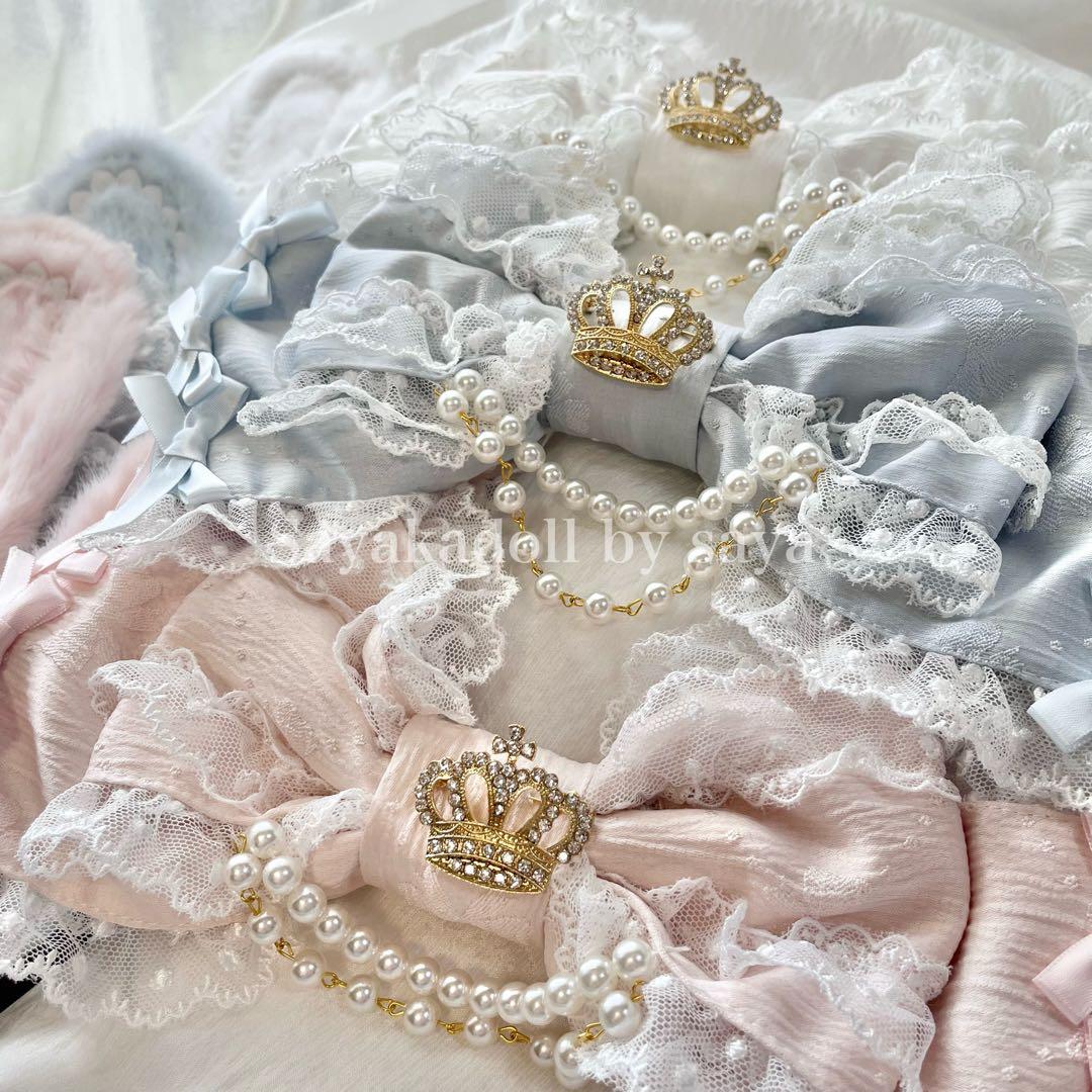 ♡ MAID 変幻自在⟡ビジューパールリボン＆うさ耳カチューシャ pink ♡