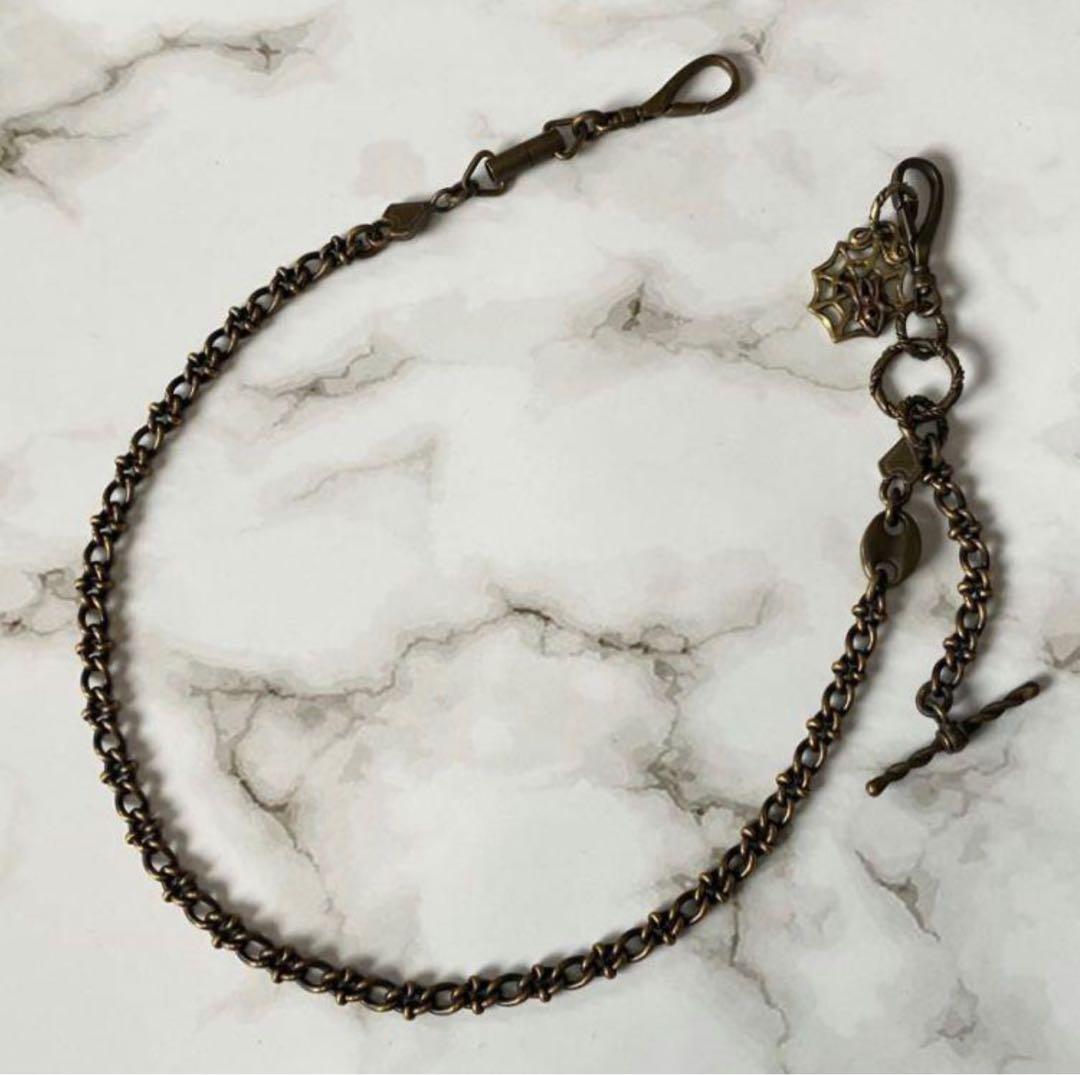 【美品】 ブラックサイン x ガルシア ウォレットチェーン コラボ ブラス