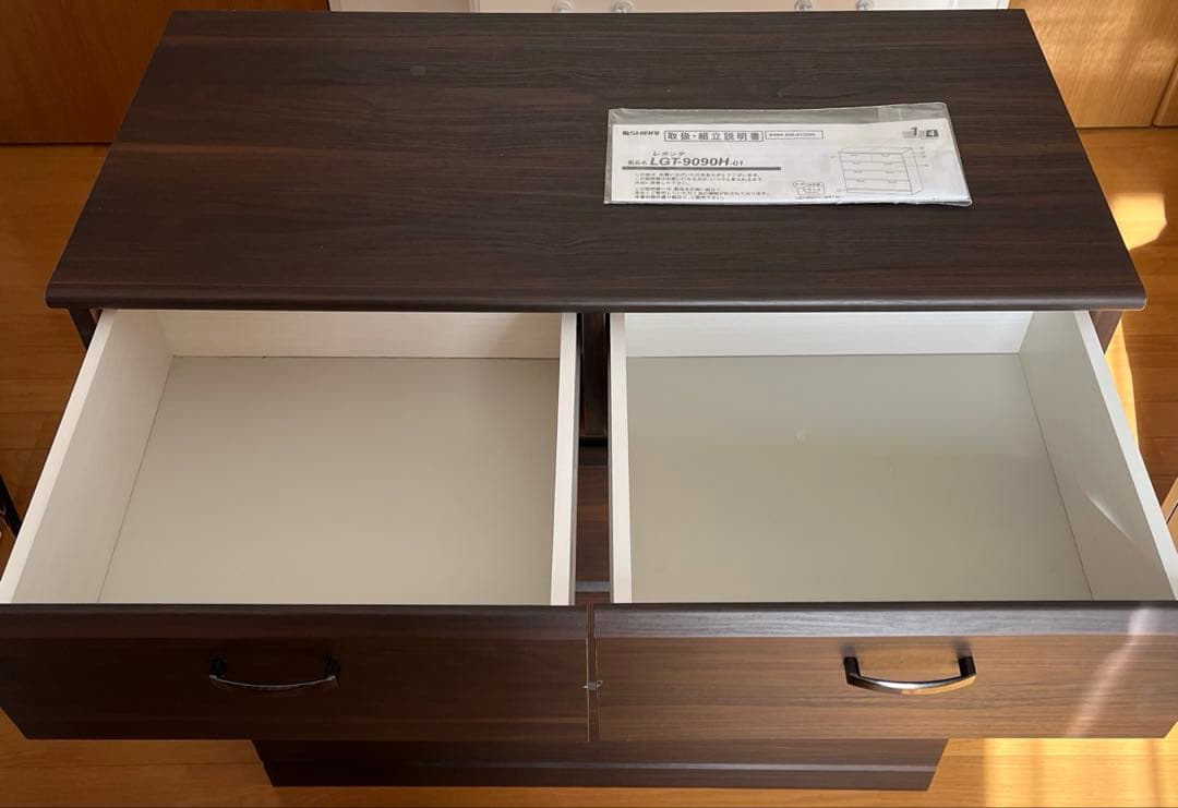 白井産業 チェスト 4段 5杯 ブラウン 取扱説明書付き