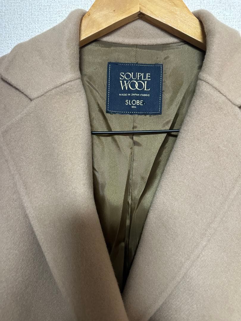 SLOBE IENA souple woolダブルフェイスチェスター キャメル