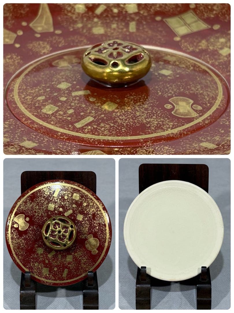 嵯峨野窯　平安 紫香造　金蘭手 砂金袋 水指　美品　共箱　茶道具　送料込