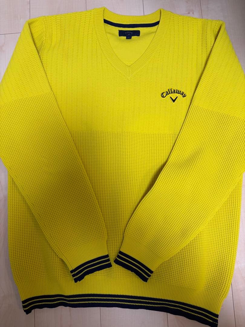 Callaway イエロー Vネックニットセーター