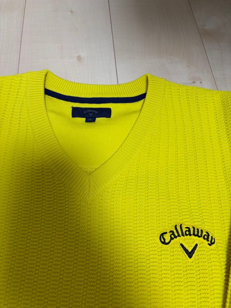 Callaway イエロー Vネックニットセーター
