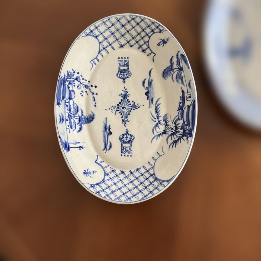 ベトナム　レックスホテルにの オーバル型陶器　皿2枚