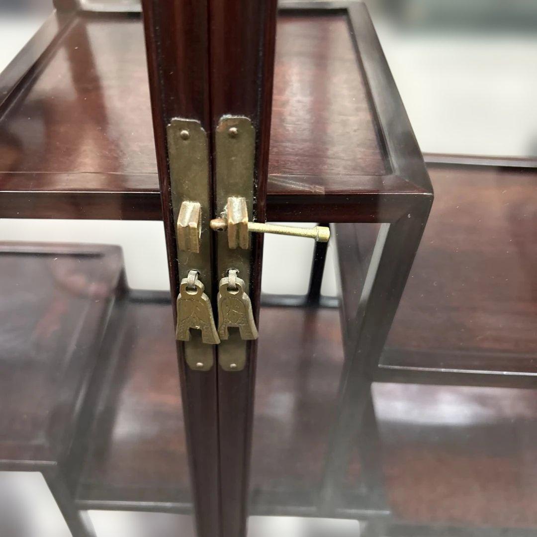 アンティーク飾り棚　中国　骨董置き　ガラスケース