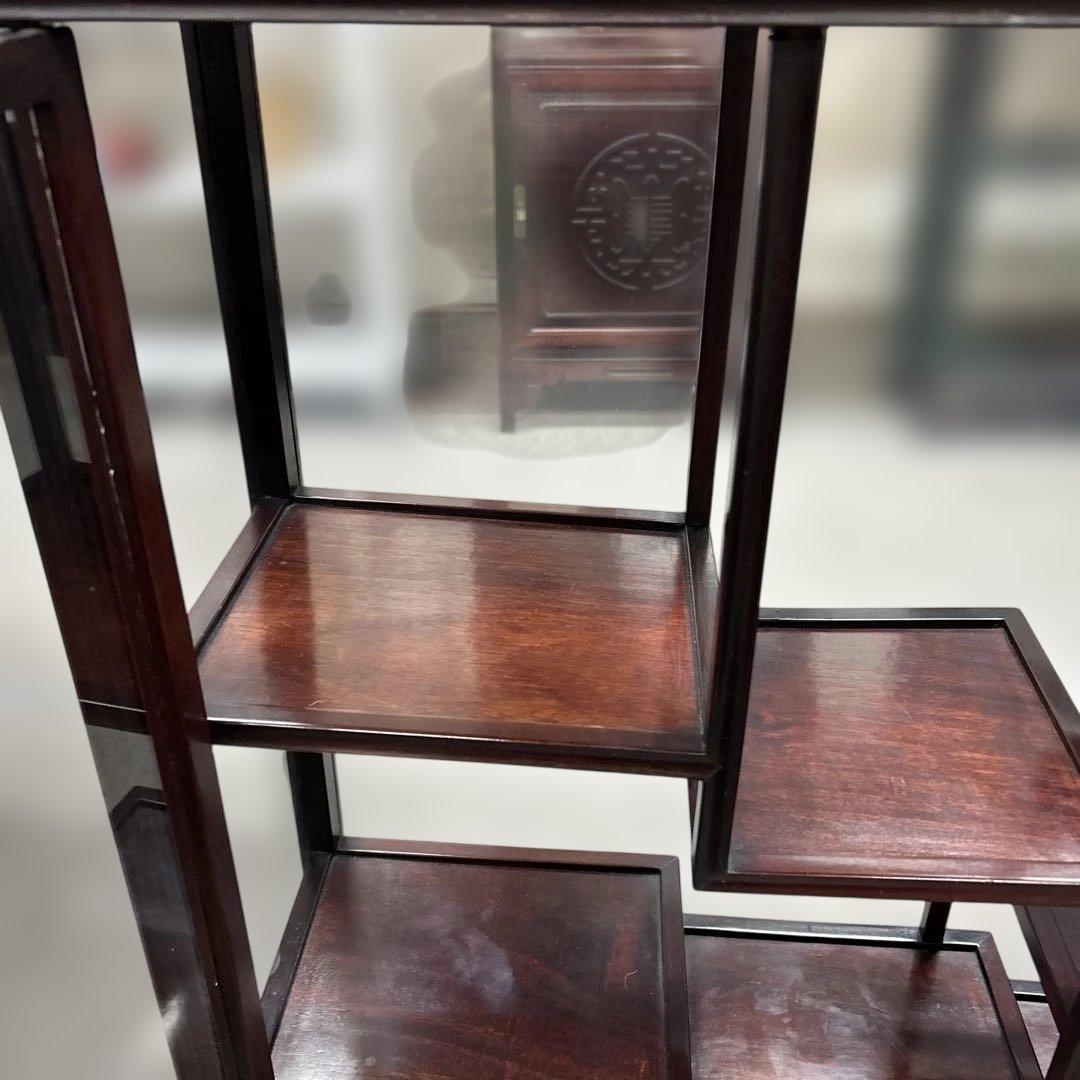 アンティーク飾り棚　中国　骨董置き　ガラスケース