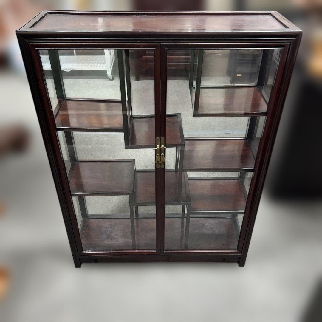 アンティーク飾り棚　中国　骨董置き　ガラスケース