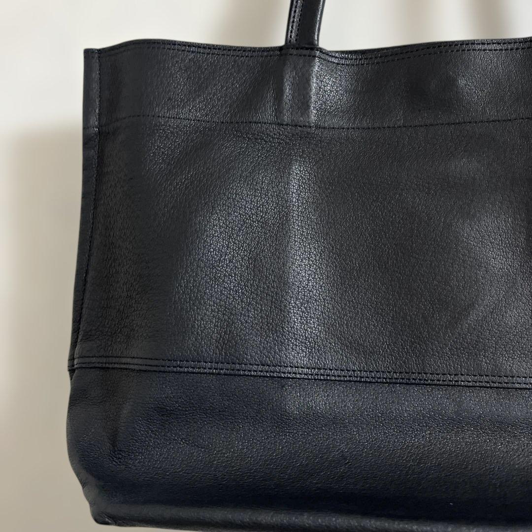 美品　REN レン　レザートートバッグ ブラック 本革 日本製
