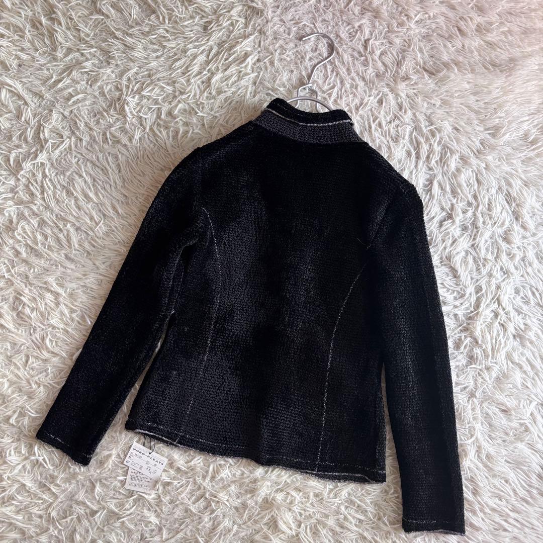 新品 ノコオーノ プリーツ ベロア コサージュ付き ジャケット 38