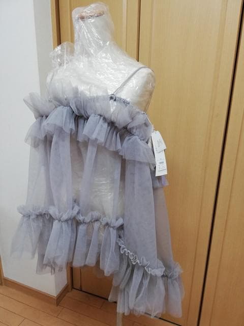 J1U　バイラベルエチュード★チュールボリュームフリルキャミソールチュニック