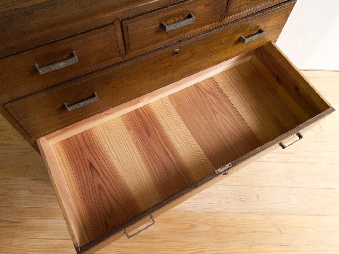 木製　チェスト　タンス　5段　引き出し　ビンテージ　レトロ　古道具