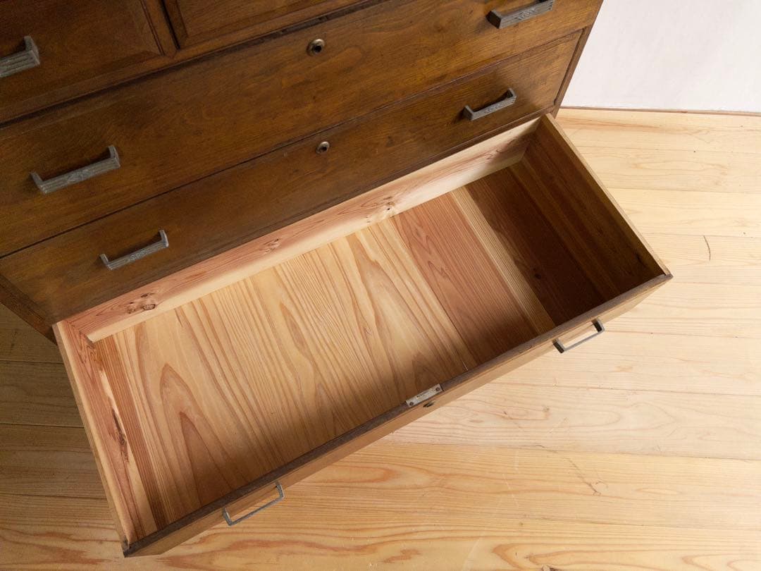 木製　チェスト　タンス　5段　引き出し　ビンテージ　レトロ　古道具