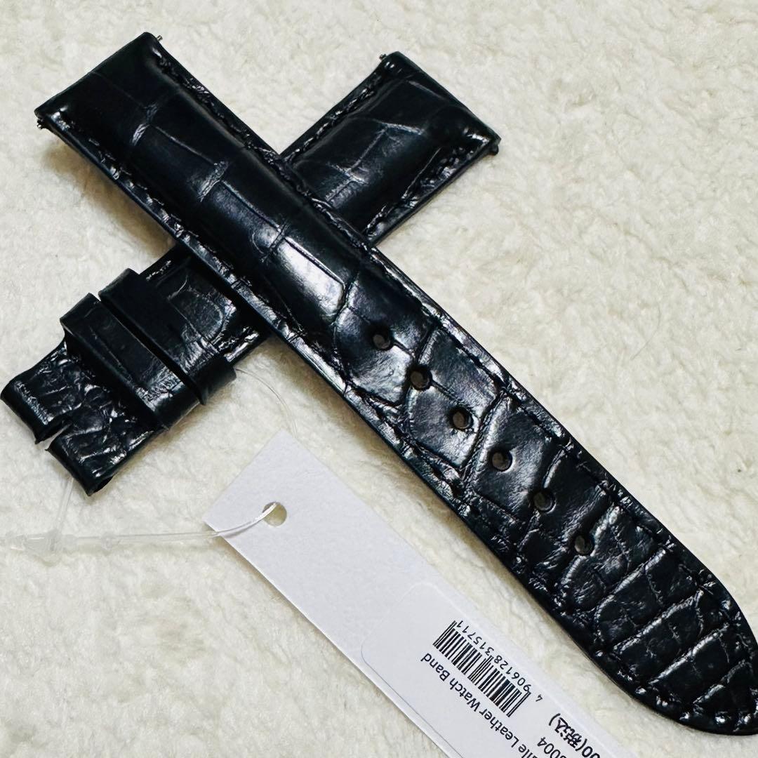 3004#20mm-18mmブラック★スイス製★本物クロコダイル腕時計用ベルト