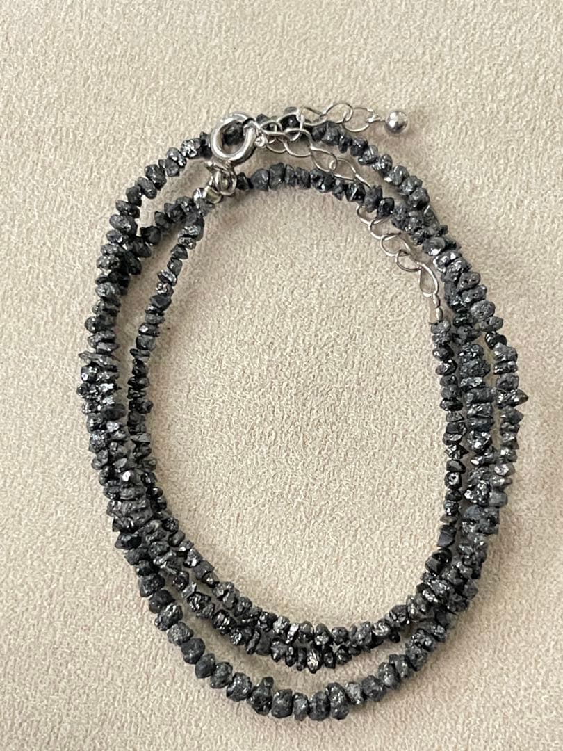 天然ブラックダイヤモンドネックレス、重约22ct