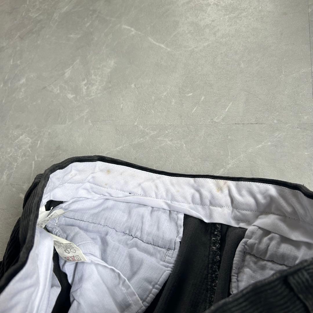 90s OLD 太畝 コーデュロイ ツータック ワイドチノパンツ ブラック 古着