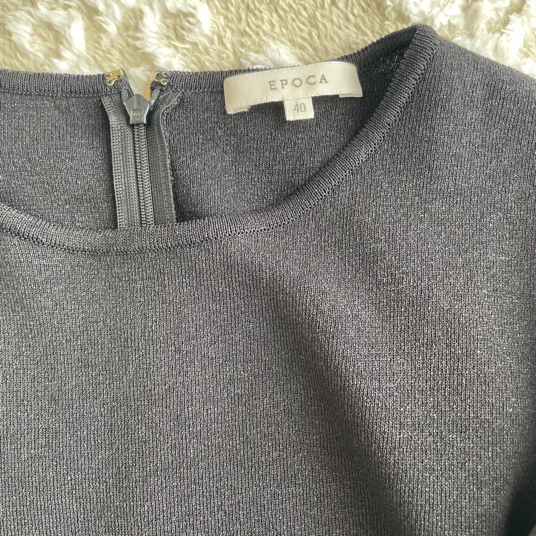 エポカ　EPOCA ニット　ワンピース　黒　ブラック　レース　40 M 膝丈