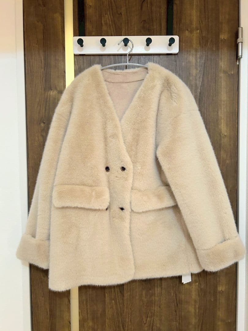 Lumier エコファーノーカラーコート