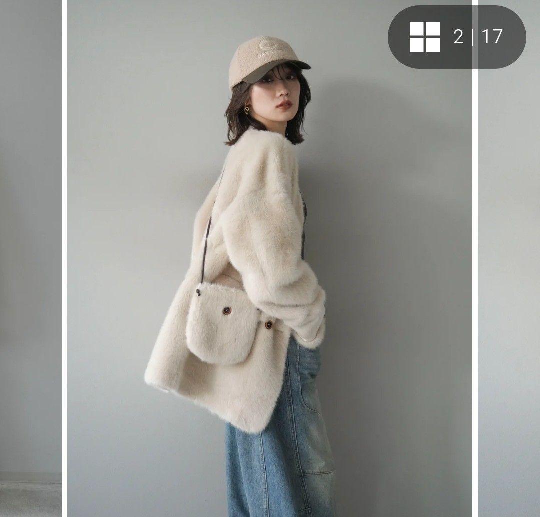 Lumier エコファーノーカラーコート