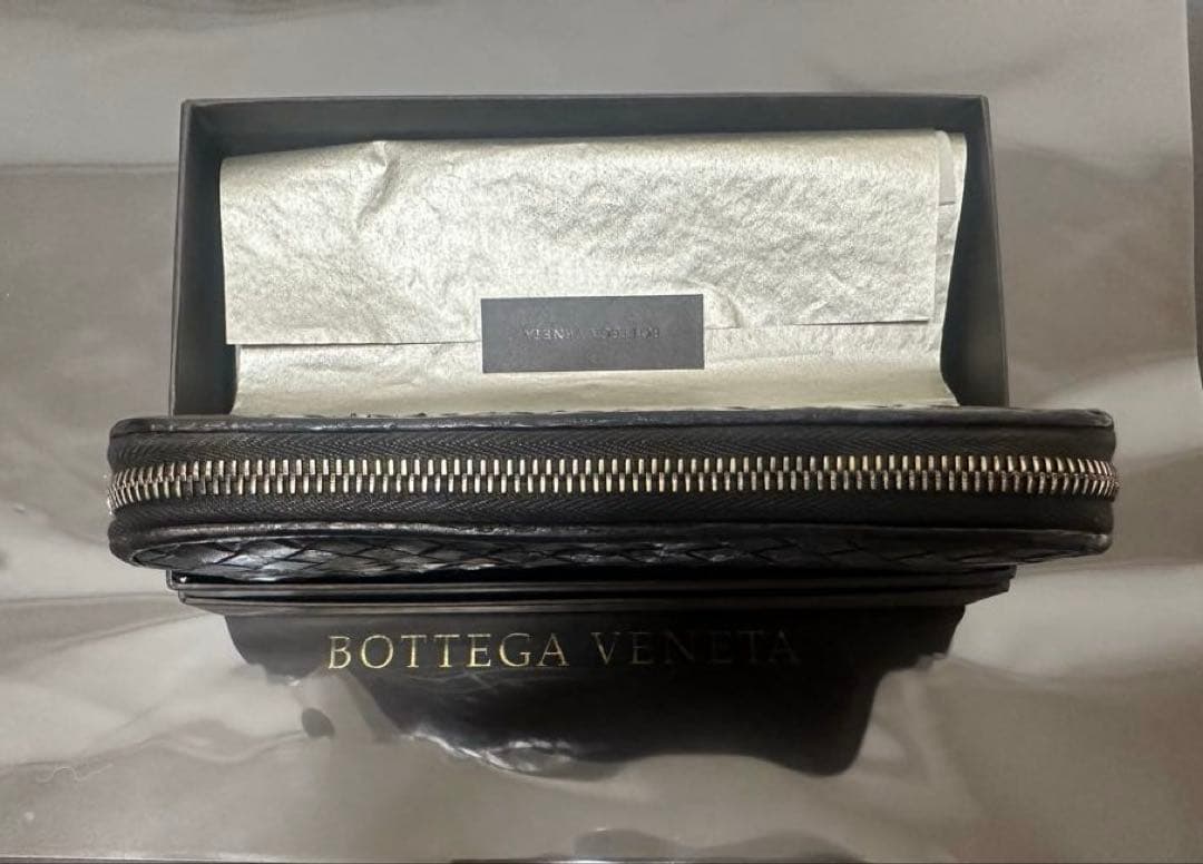 【本体のみ】ボッテガヴェネタ ラウンドファスナー/ラム＆パイソン/黒/2️⃣✨✨